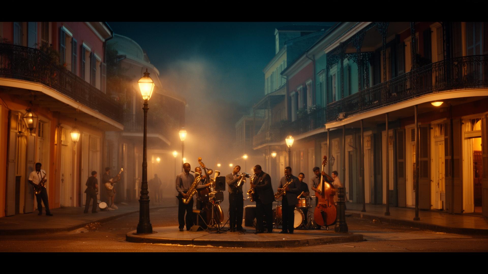 New Orleans street at night